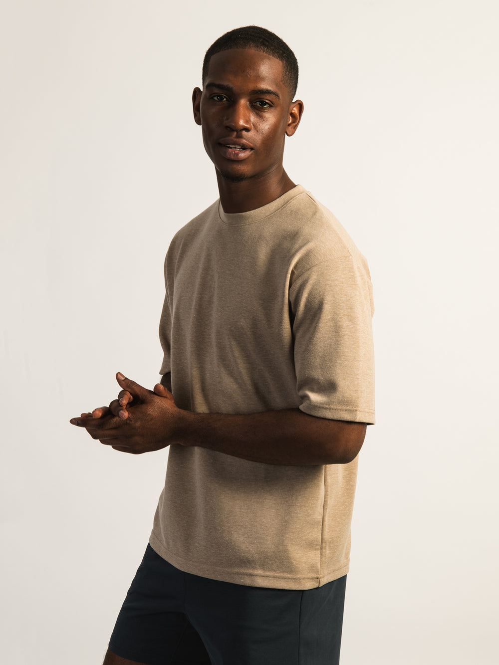 T-SHIRT COUPE BOXY KOLBY KEEP COOL- HEATHER BROWN
