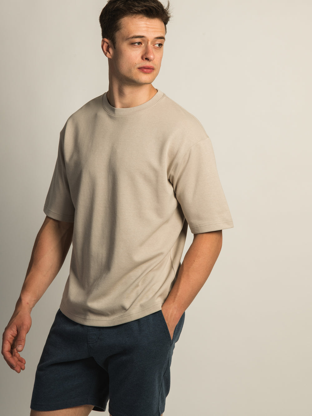T-SHIRT COUPE BOXY KOLBY KEEP COOL- PEBBLE