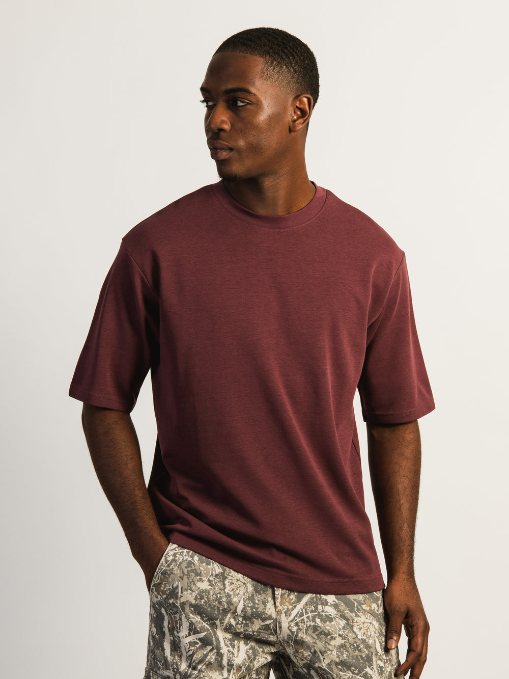 T-SHIRT COUPE BOXY KOLBY KEEP COOL- PRUNE