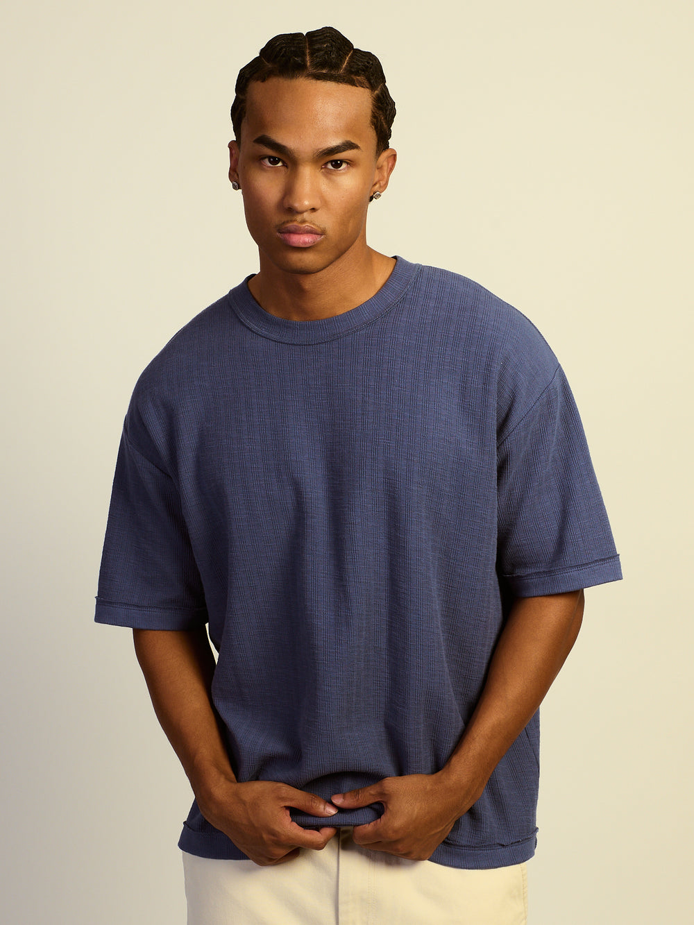 KOLBY LOOSE FIT TEXT TEE - VINTAGE BLUE