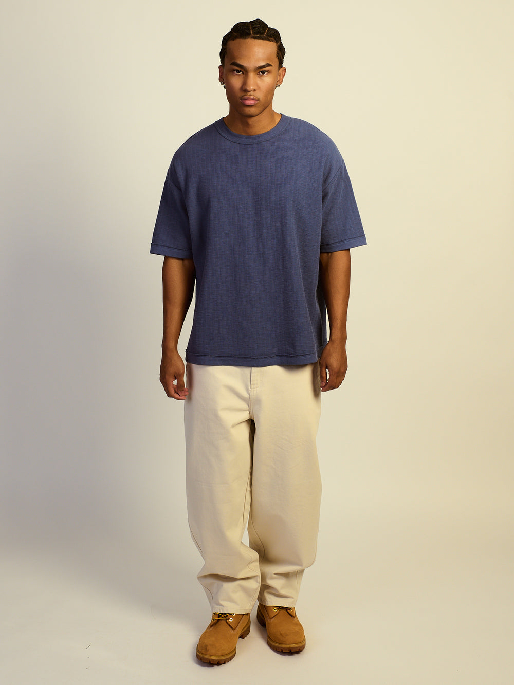 KOLBY LOOSE FIT TEXT TEE - VINTAGE BLUE