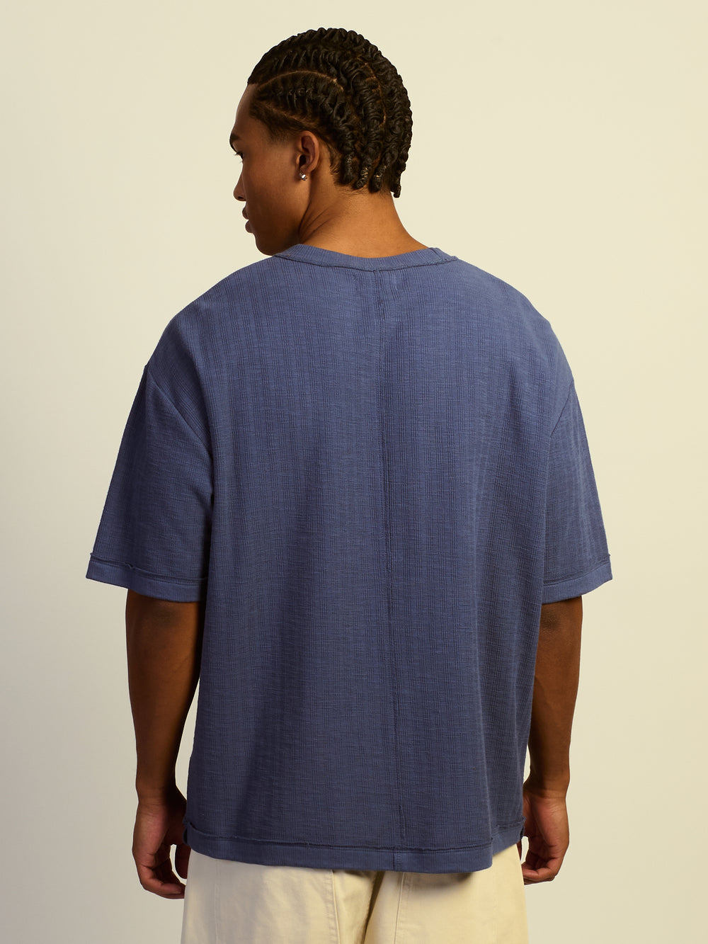 KOLBY LOOSE FIT TEXT TEE - VINTAGE BLUE