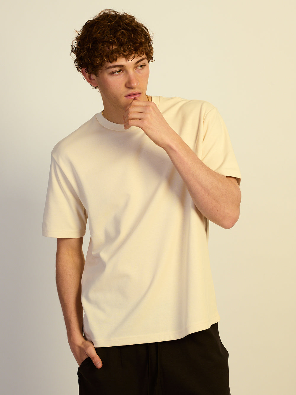 KOLBY RELAXED FIT KEEP COOL TEE - NATURAL