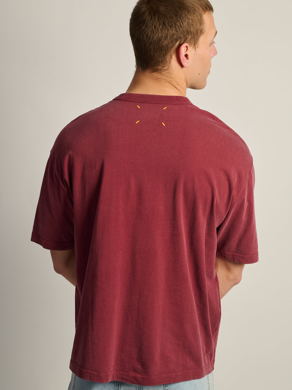 KOLBY LOOSE FIT FOOTBALL TEE - BURGUNDY