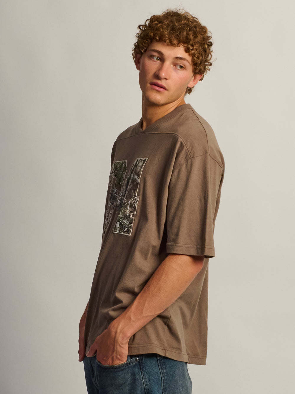 KOLBY T-SHIRT DE FOOTBALL COUPE AMPLE - MARRON