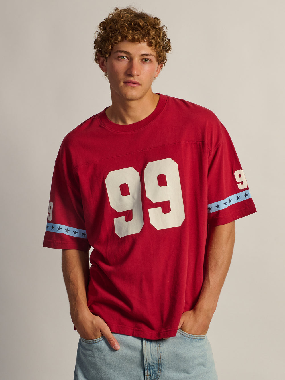 KOLBY T-SHIRT DE FOOTBALL COUPE AMPLE - ROUGE