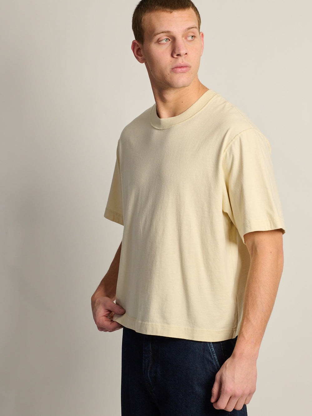KOLBY SHORT CUT VINTAGE TEE - NATURAL