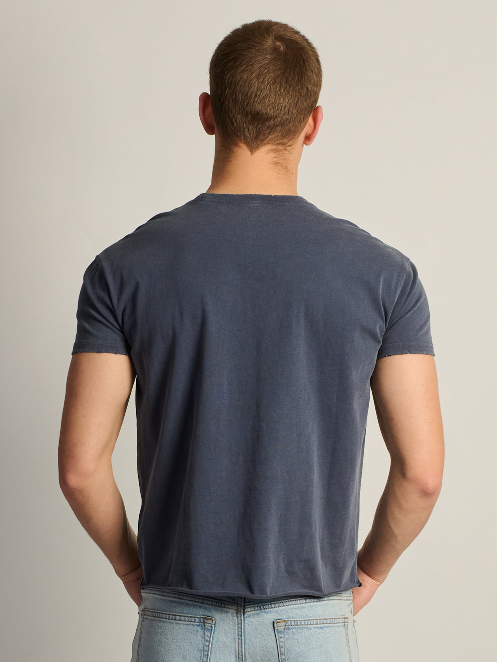 KOLBY SHORT CUT MUSCLE TEE - NAVY