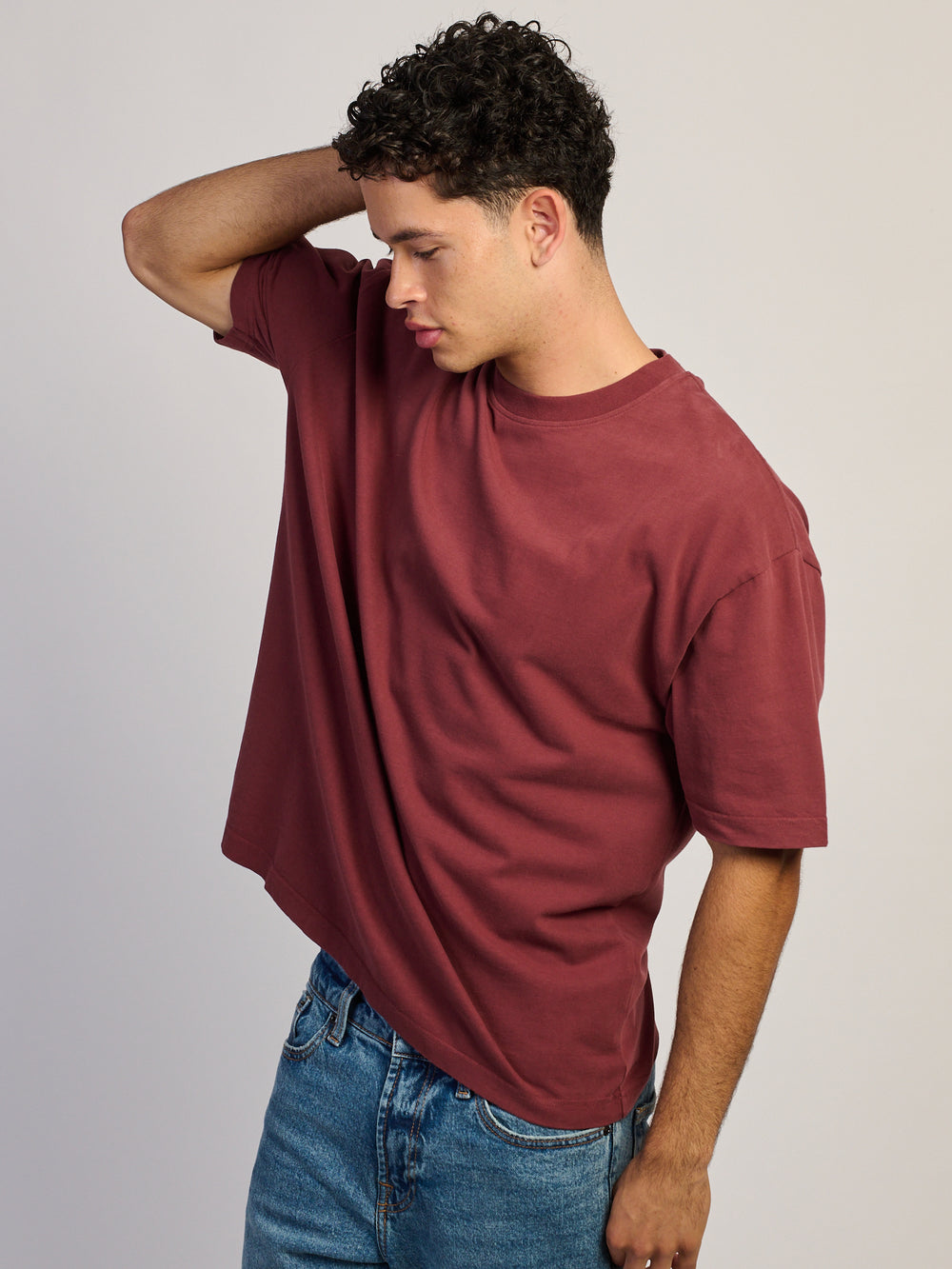 KOLBY KOLBY PREMIUM HEAVYWEIGHT T-SHIRT - BURGUNDY - Boathouse