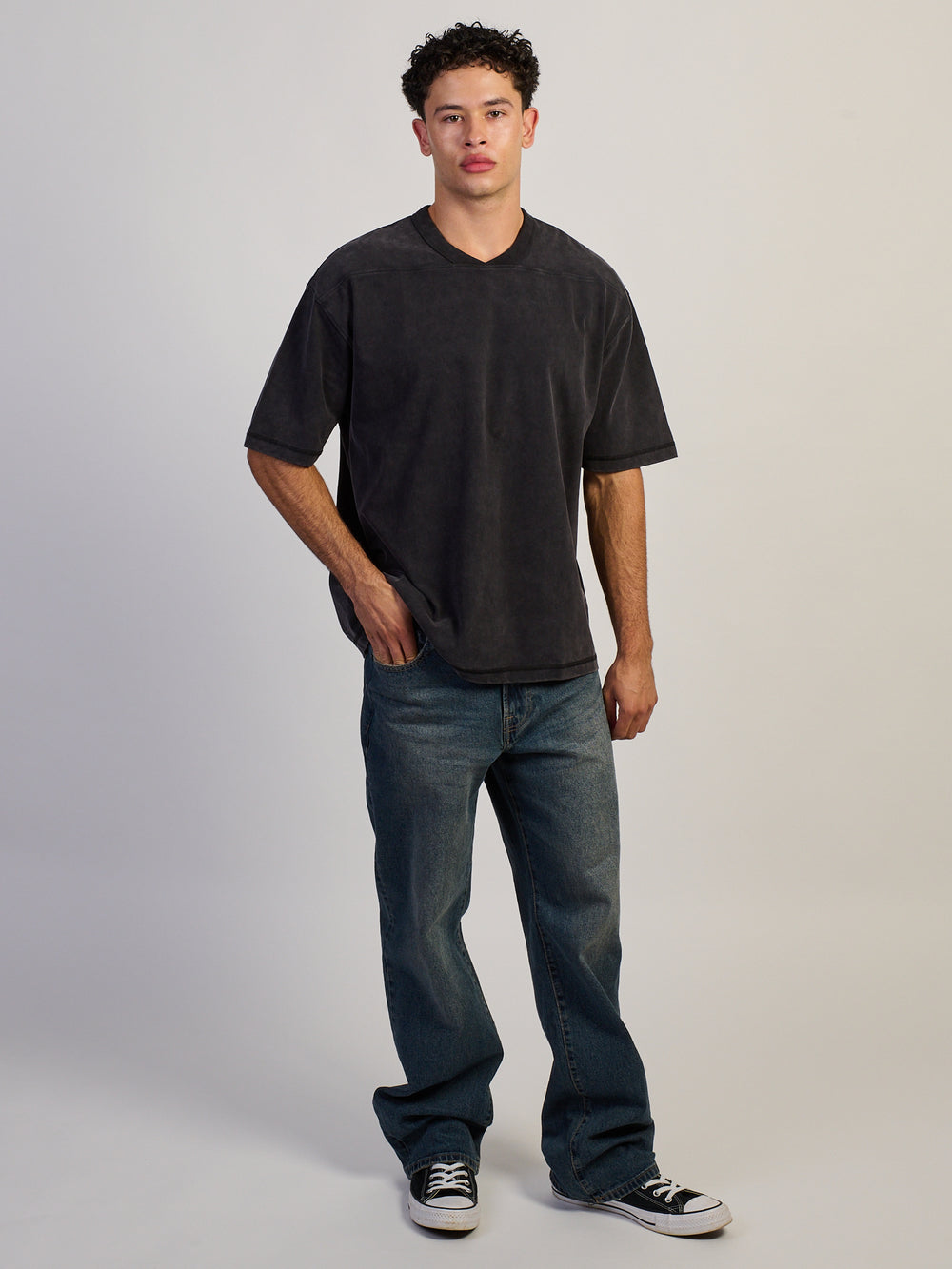KOLBY KOLBY CONTRAST STITCH T-SHIRT - BLACK - Boathouse