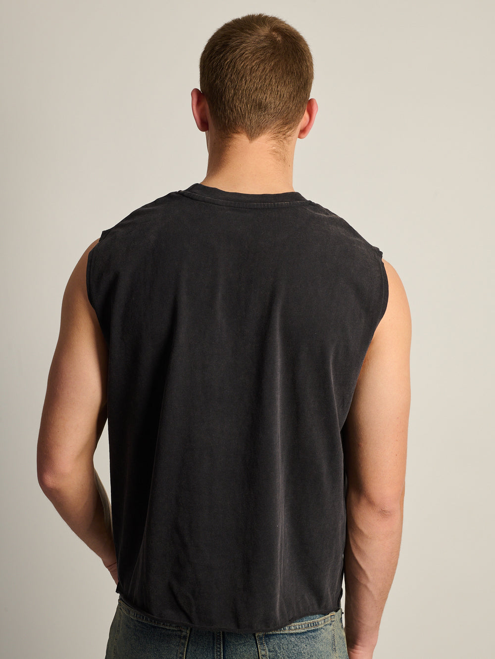 KOLBY SHORT CUT MUSCLE TANK - BLACK