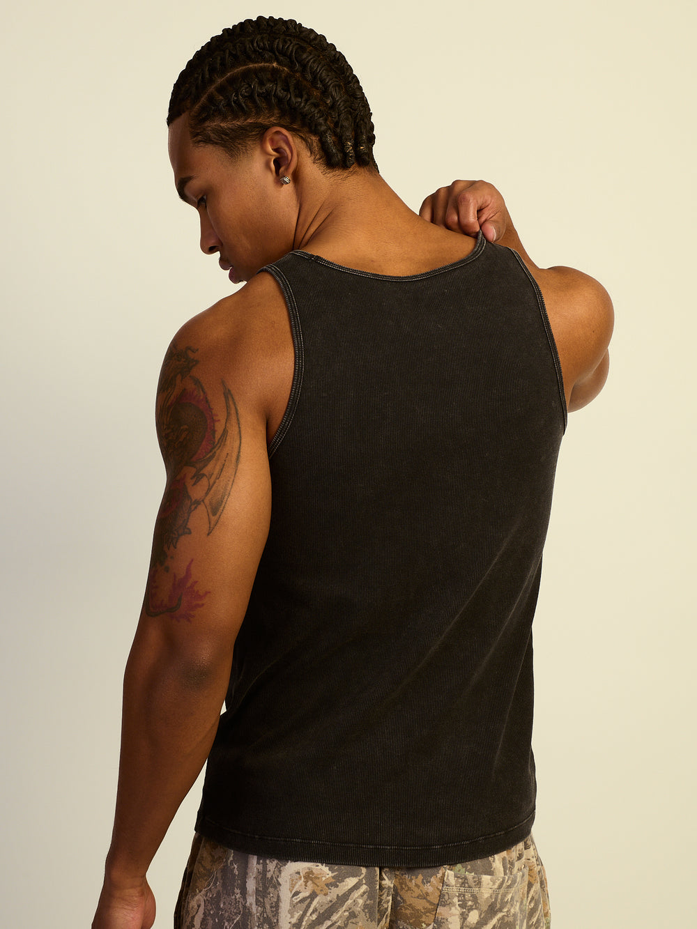 KOLBY RIBBED TANK - BLACK