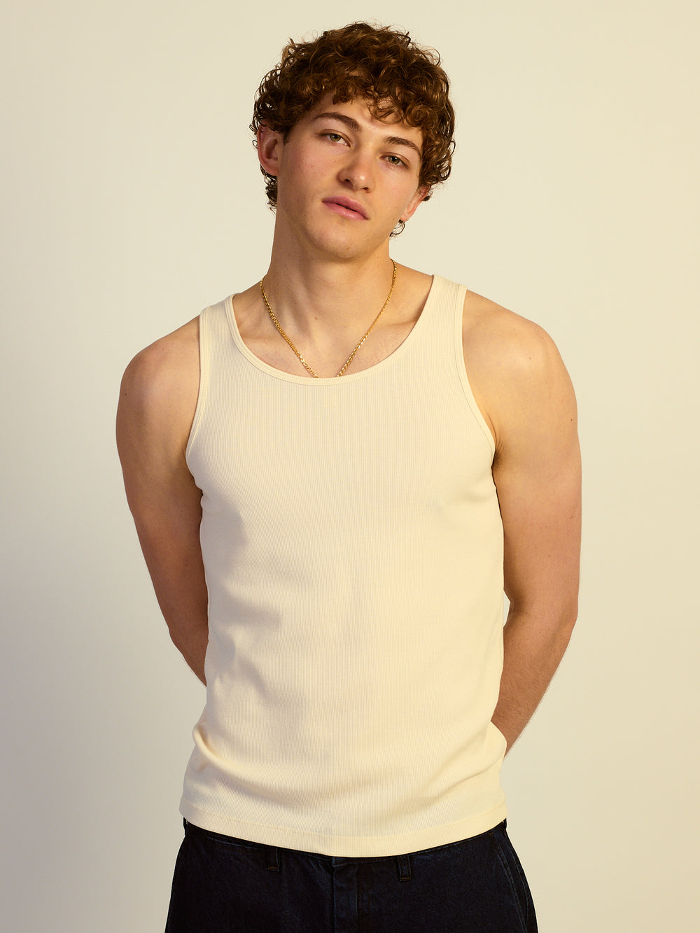 KOLBY RIBBED TANK- OFF WHITE