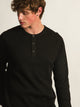KOLBY WAFFLE HENLEY - BLACK