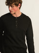 KOLBY KOLBY WAFFLE HENLEY - BLACK - Boathouse