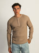 KOLBY KOLBY WAFFLE HENLEY - BROWN - CLEARANCE - Boathouse