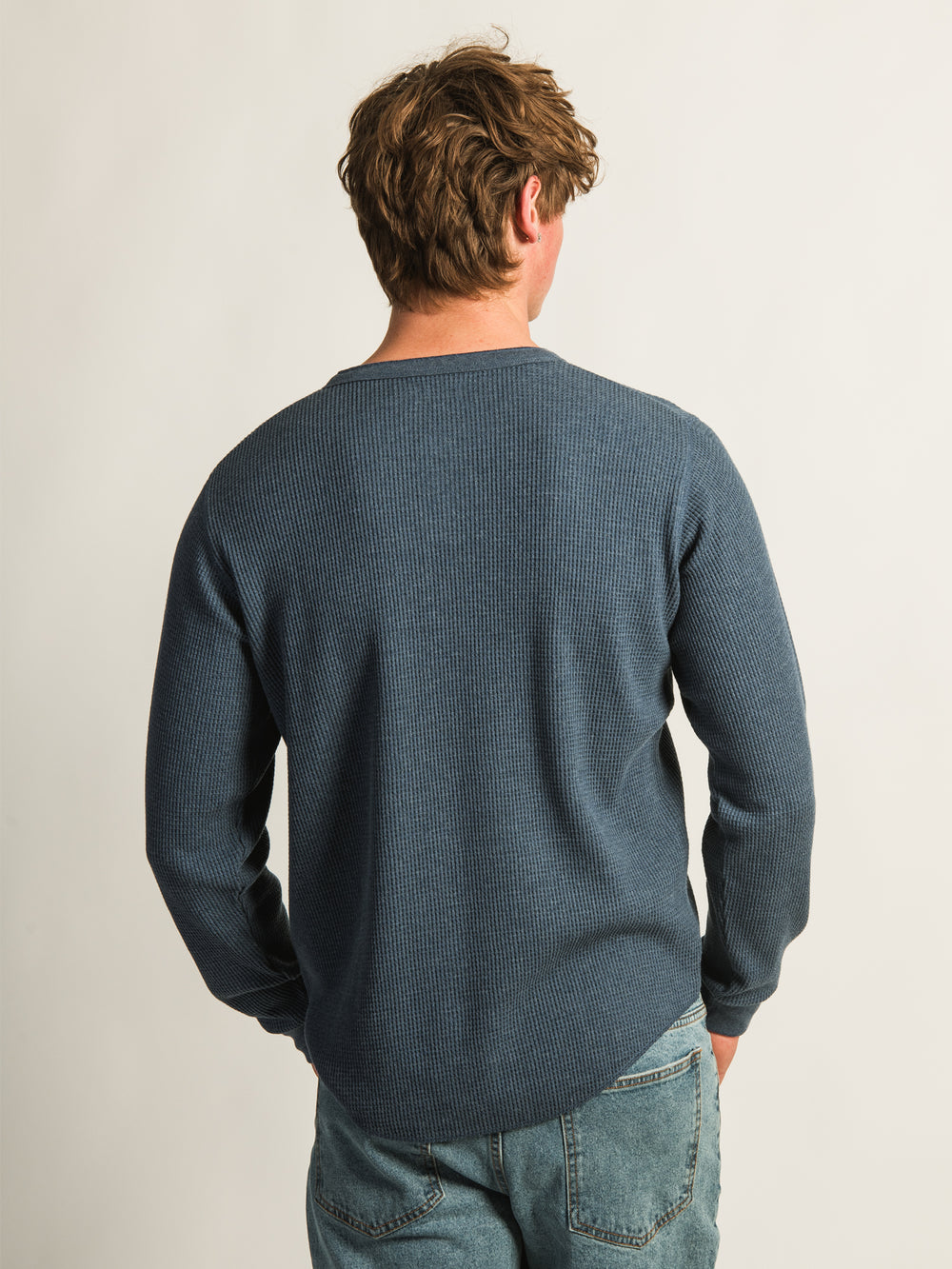 KOLBY WAFFLE HENLEY - NAVY