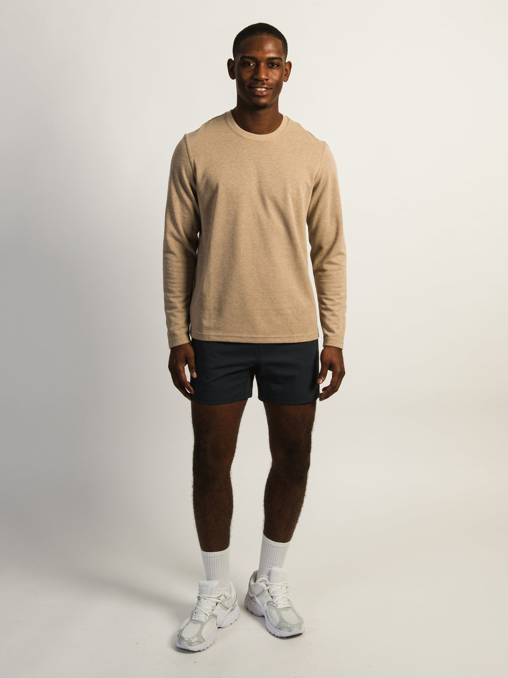 KOLBY KEEP COOL LONG SLEEVE SHIRT - HEATHER BROWN