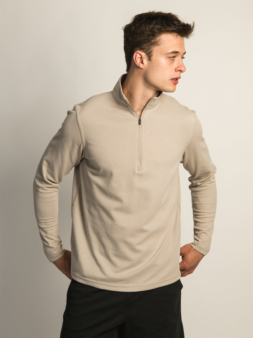 KOLBY KEEP COOL 1/2 ZIP - PEBBLE