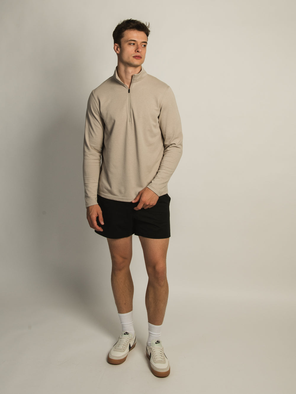 KOLBY KEEP COOL 1/2 ZIP - PEBBLE