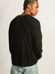 KOLBY SHORT CUT LONG SLEEVE WAFFLE SHIRT - BLACK