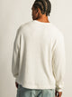 KOLBY SHORT CUT LONG SLEEVE WAFFLE SHIRT - OFF WHITE