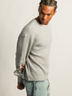 KOLBY SHORT CUT LONG SLEEVE WAFFLE SHIRT - HEATHER GREY