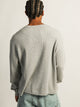 KOLBY SHORT CUT LONG SLEEVE WAFFLE SHIRT - HEATHER GREY