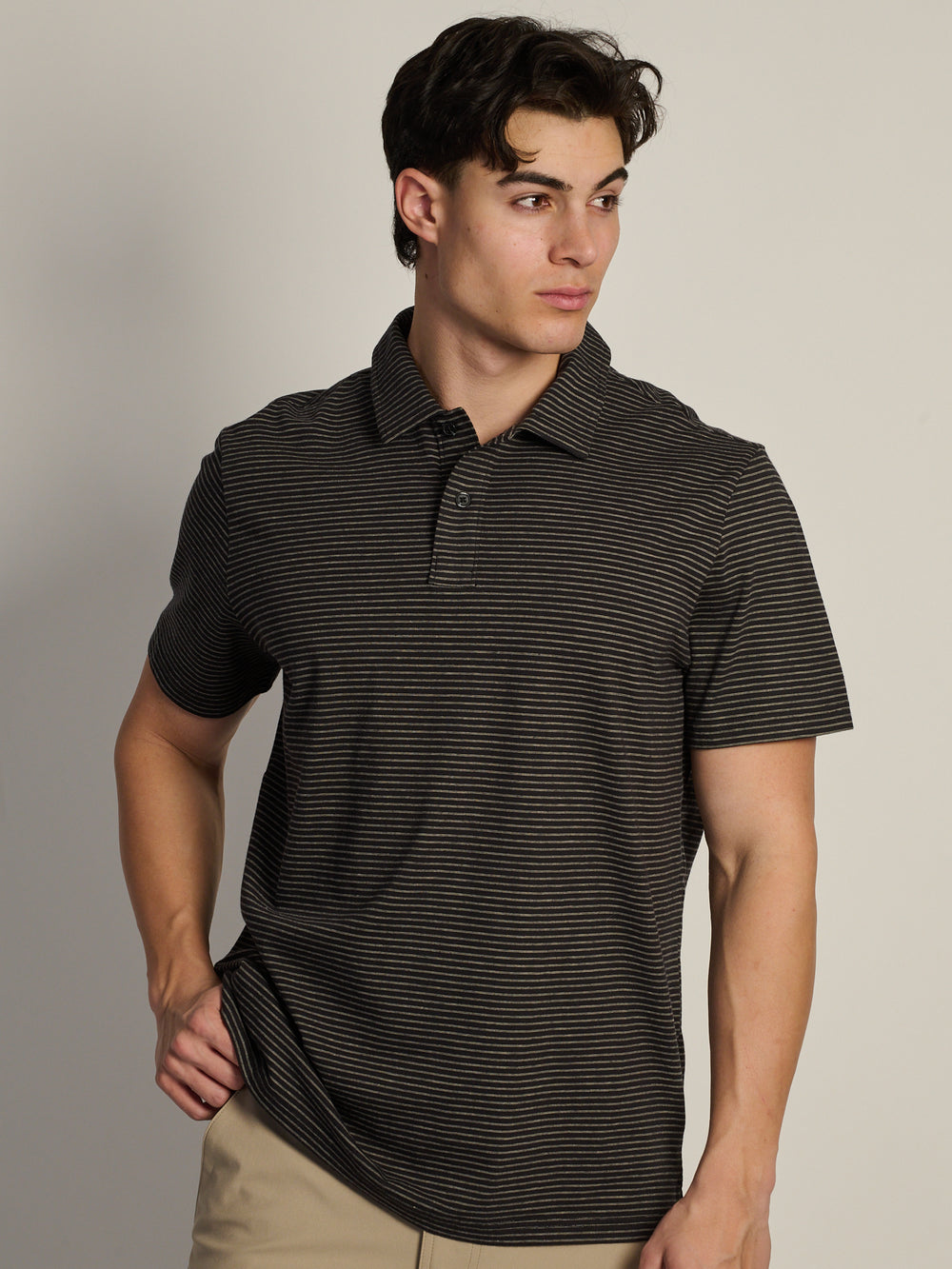 KOLBY KEEP COOL LIGHTWEIGHT POLO - BLACK