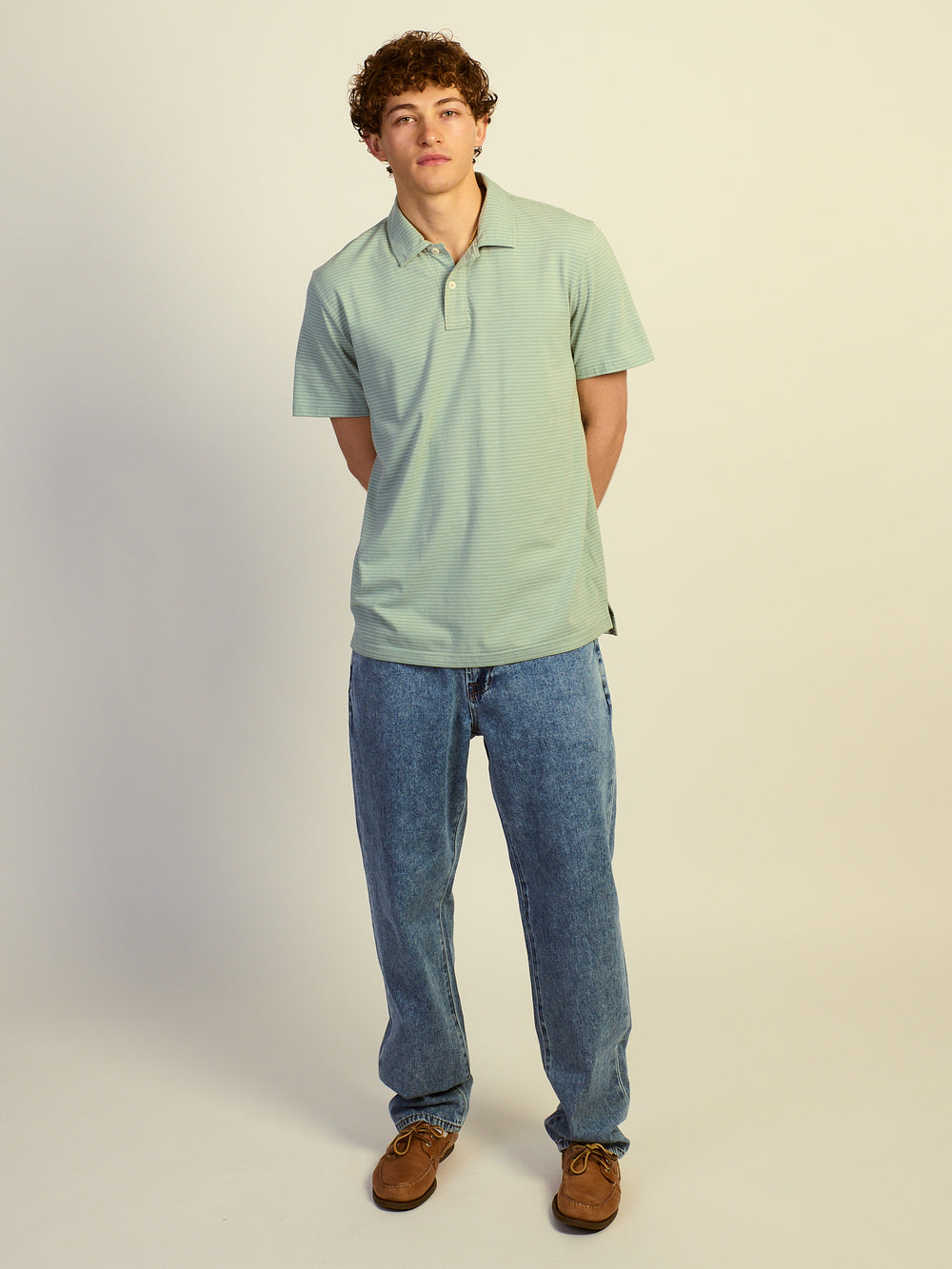 KOLBY KEEP COOL LIGHTWEIGHT POLO - DUSTY GREEN