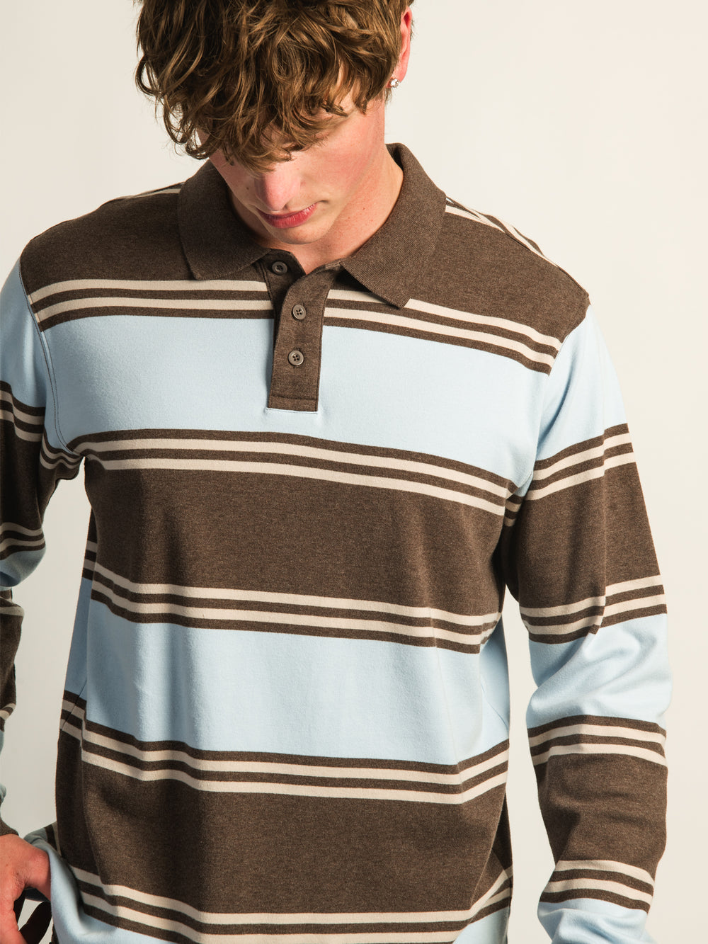 KOLBY LONG SLEEVE RUGBY SHIRT - SKY