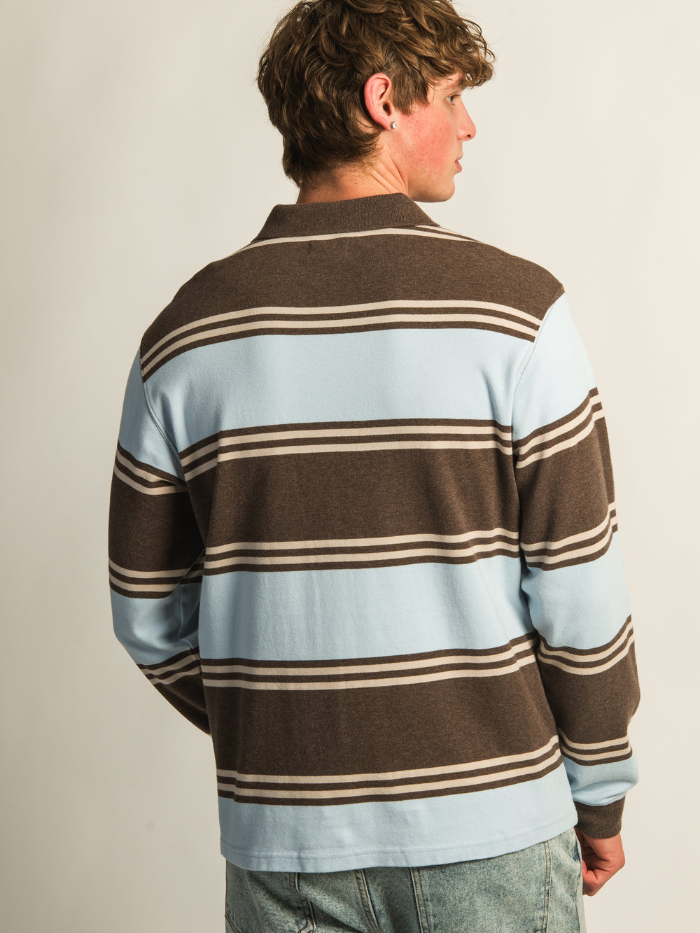 KOLBY LONG SLEEVE RUGBY SHIRT - SKY