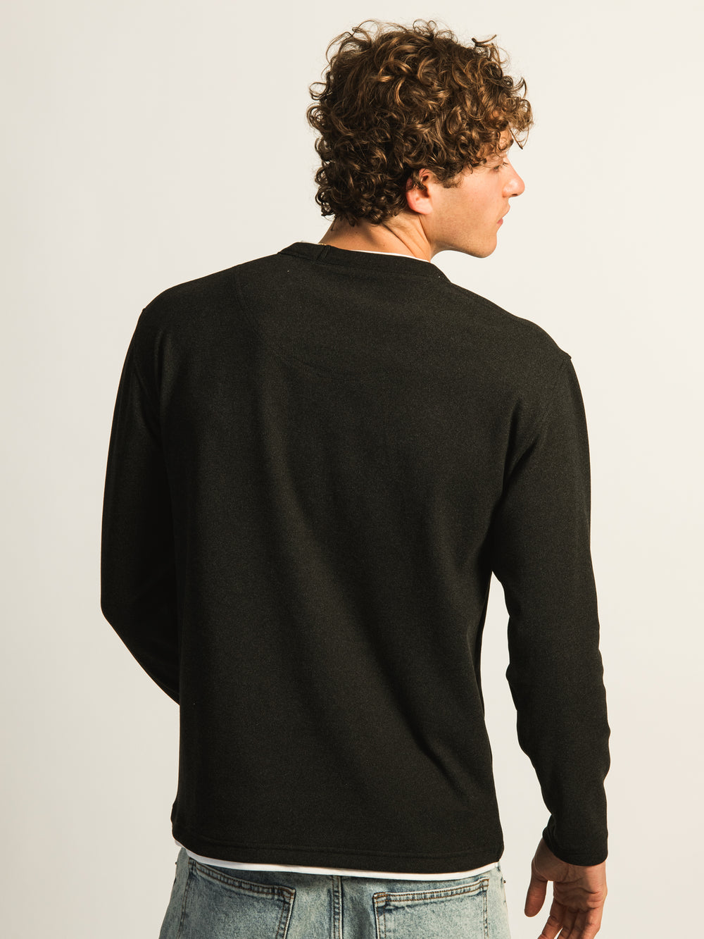 KOLBY LAYERED KNIT TEE- BLACK