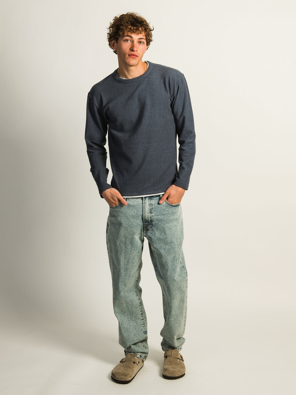 KOLBY LAYERED KNIT TEE - BLEU