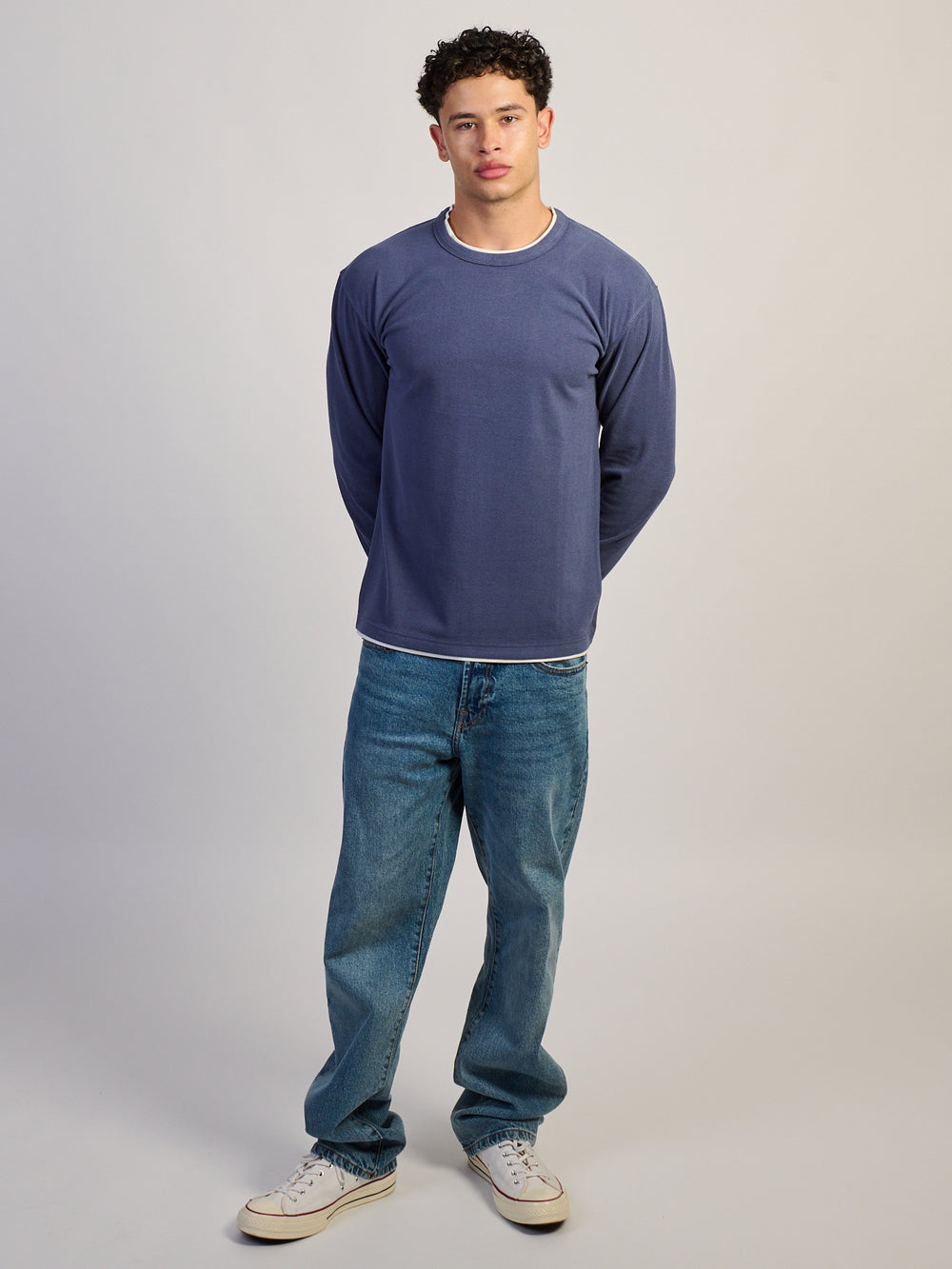 KOLBY KOLBY LAYERED KNIT TEE - BLUE - Boathouse