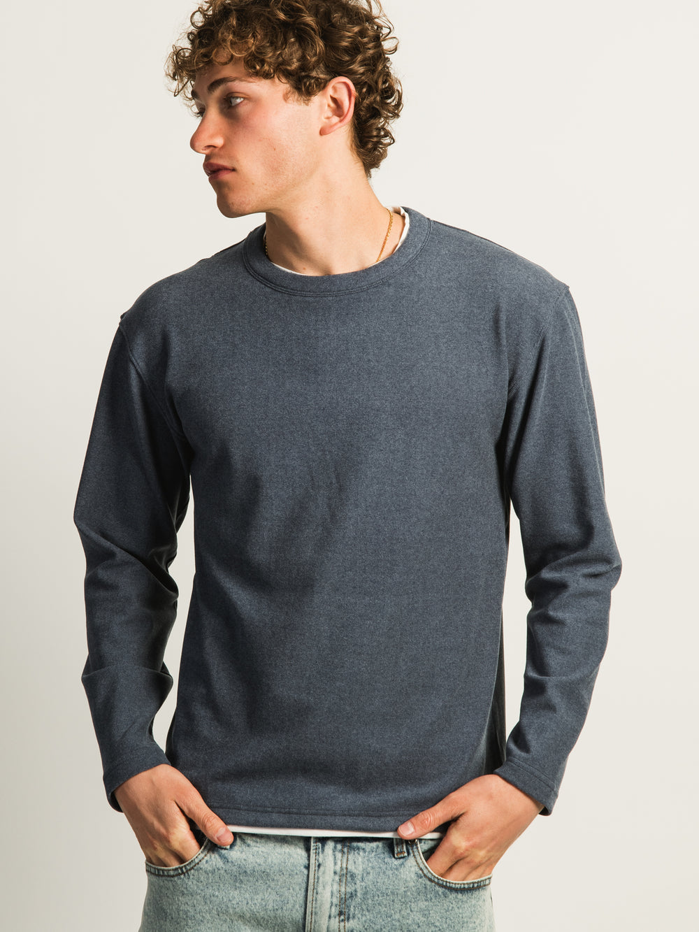 KOLBY LAYERED KNIT TEE - BLEU