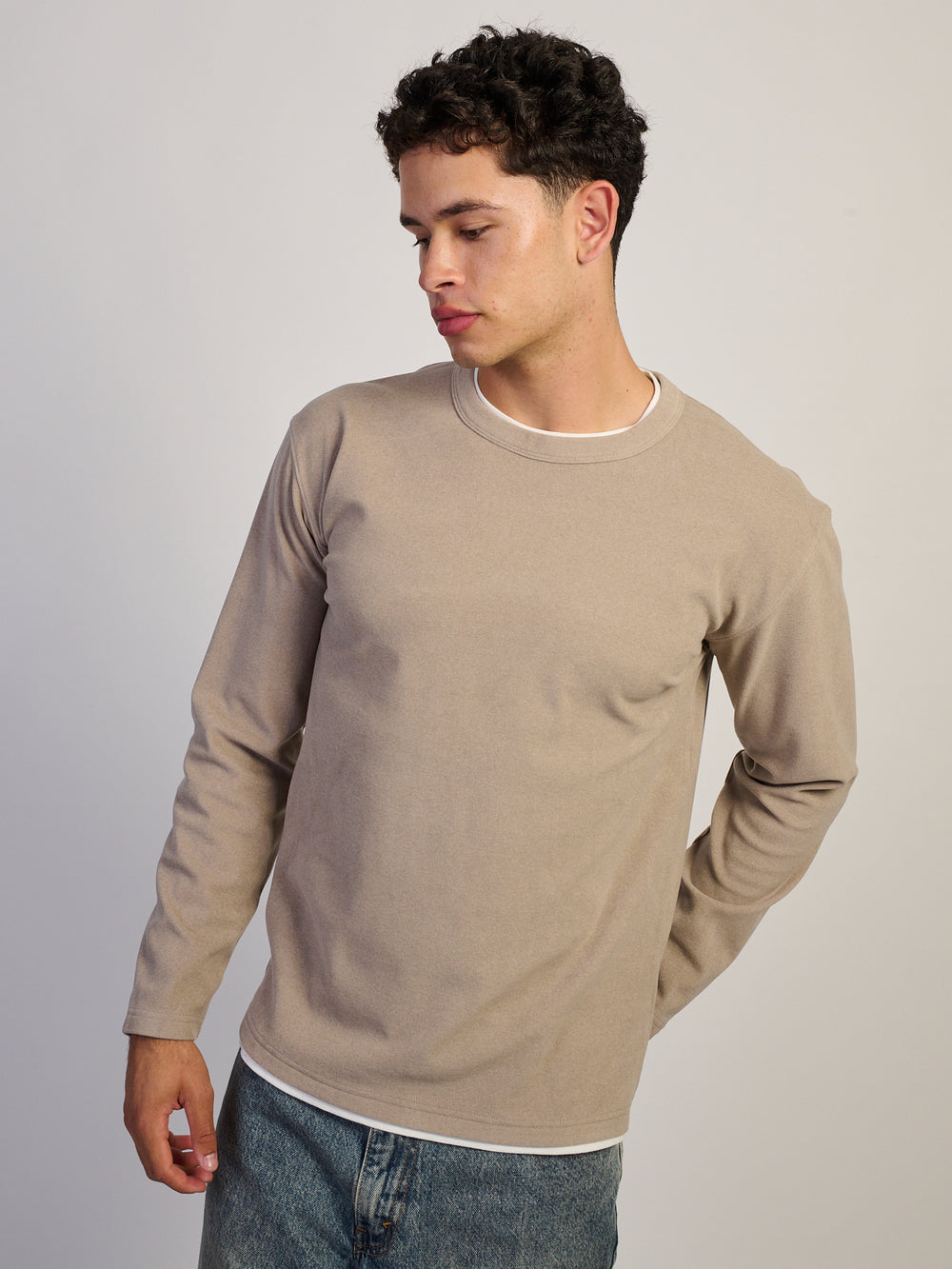 KOLBY KOLBY LAYERED KNIT TEE- BROWN - Boathouse