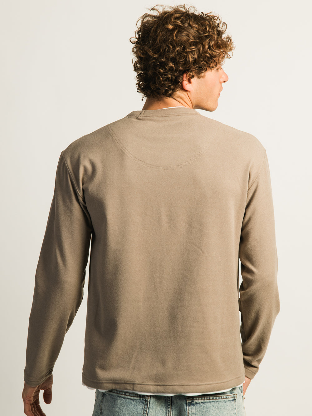 KOLBY LAYERED KNIT TEE- BROWN