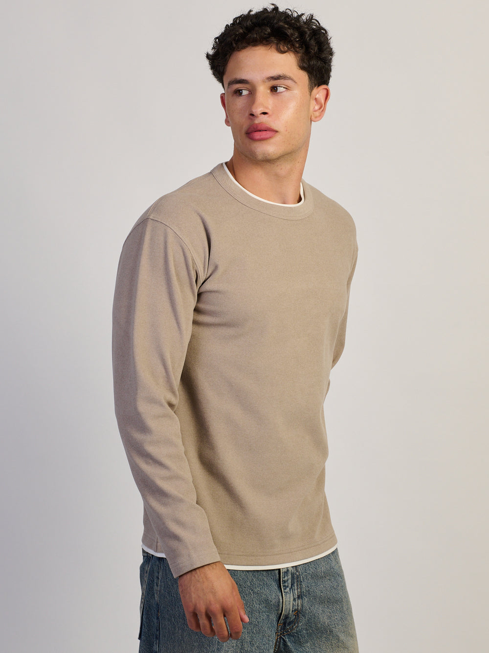 KOLBY KOLBY LAYERED KNIT TEE- BROWN - Boathouse