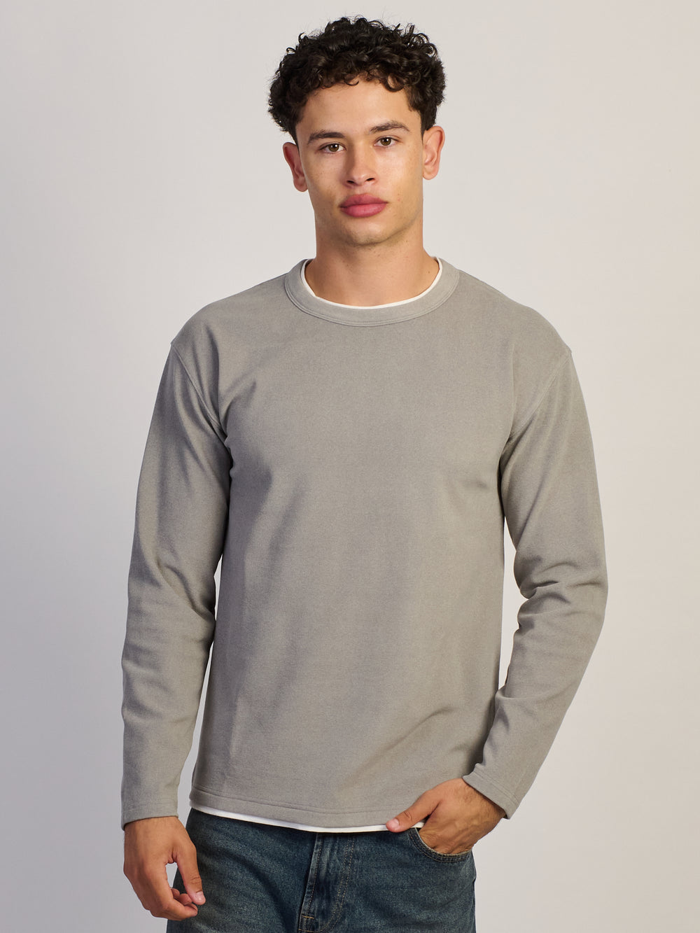 KOLBY LAYERED KNIT TEE - HEATHER GREY - Boathouse