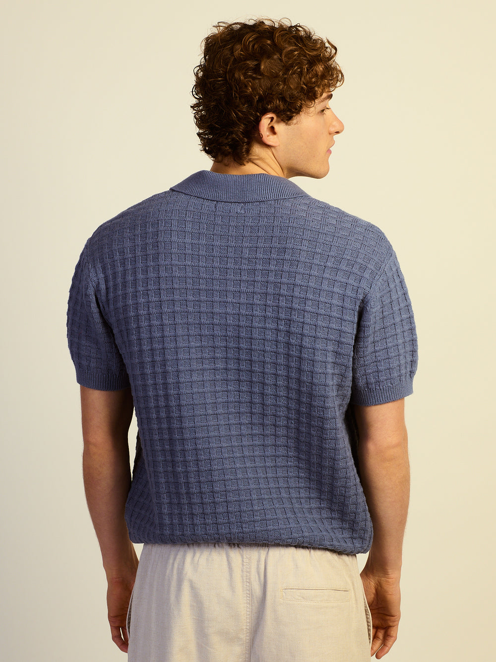 KOLBY RELAXED FIT KNIT POLO - BLUE