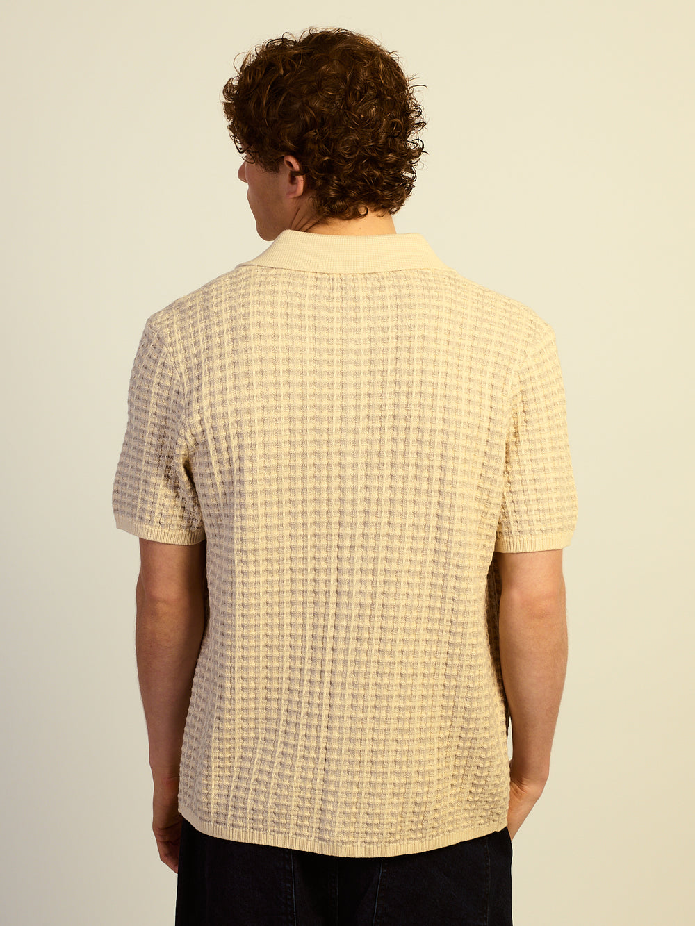 KOLBY RELAXED FIT KNIT BUTTON UP - IRON