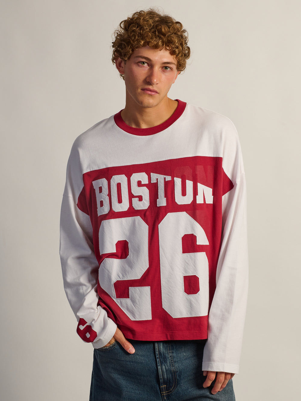 BAGGY LONG SLEEVE TEE - VINTAGE RED