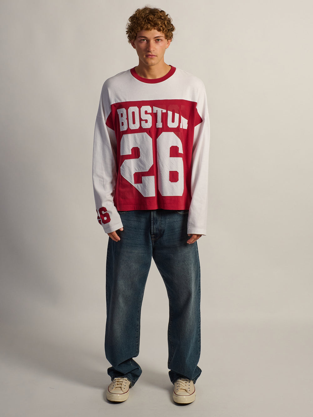 BAGGY LONG SLEEVE TEE - VINTAGE RED