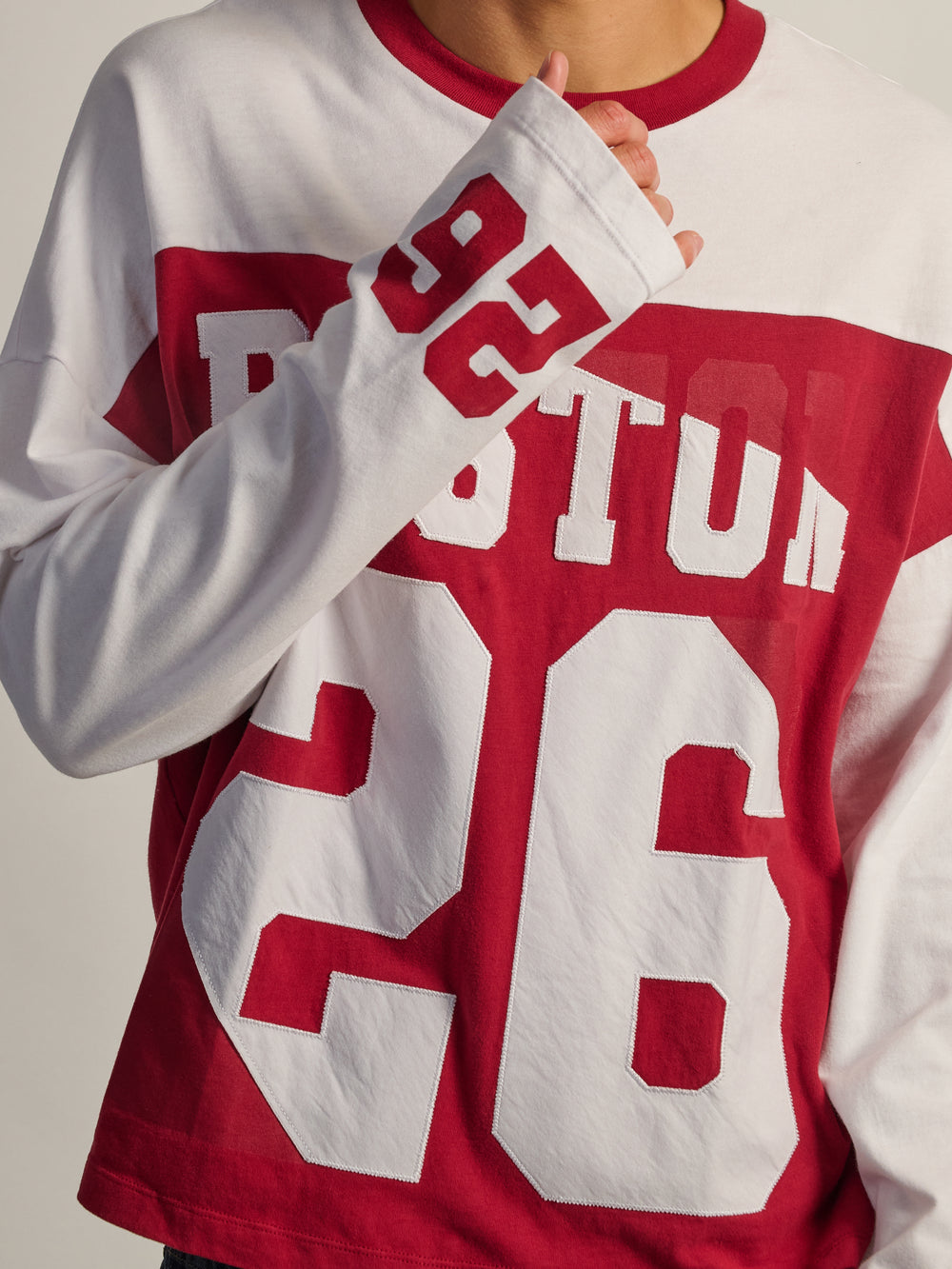 BAGGY LONG SLEEVE TEE - VINTAGE RED