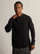 KOLBY KOLBY TEXTURED WAFFLE HENLEY TEE - BLACK - Boathouse