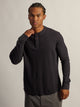 KOLBY TEXTURED WAFFLE HENLEY - BLACK - Boathouse