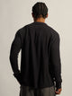 KOLBY KOLBY TEXTURED WAFFLE HENLEY TEE - BLACK - Boathouse