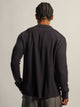 KOLBY TEXTURED WAFFLE HENLEY - BLACK - Boathouse