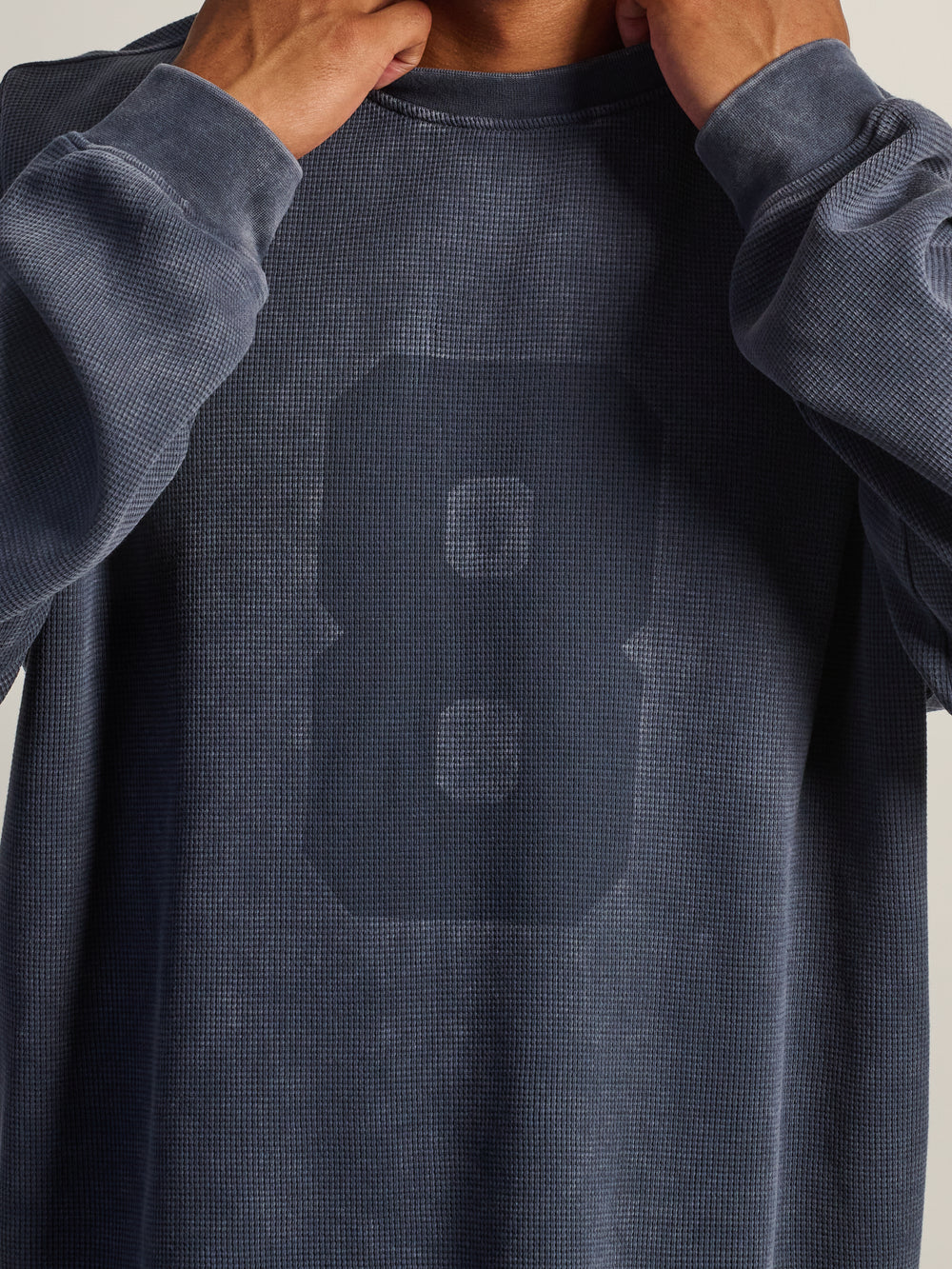 HEAVYWEIGHT LONG SLEEVE WAFFLE - CHARCOAL NAVY